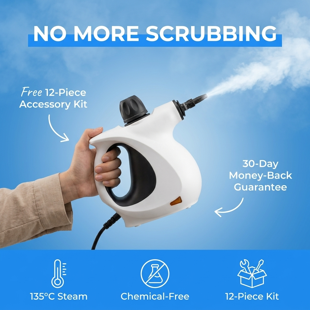 No more scrubbing - high pressure steam cleaner in use